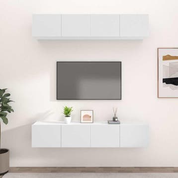 vidaXL Tv-meubels 4 st 80x30x30 cm bewerkt hout wit, Verzenden