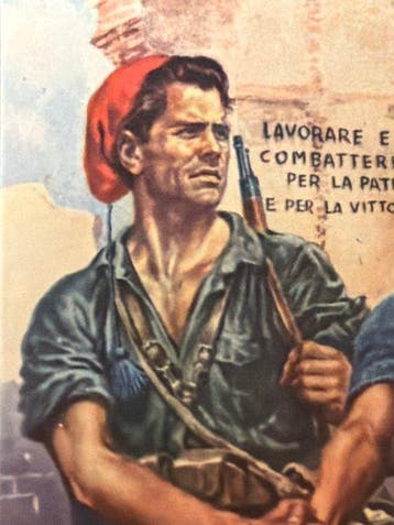Italië - Postkaart met militaire propaganda van de RSI,, Verzamelen, Gelopen