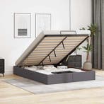 vidaXL Bedframe zonder matras 140x190 cm kunstleer grijs, Verzenden
