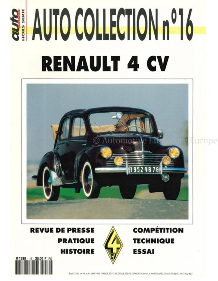 1993 AUTO COLLECTION MAGZINE 16 FRANS, Livres, Autos | Brochures & Magazines