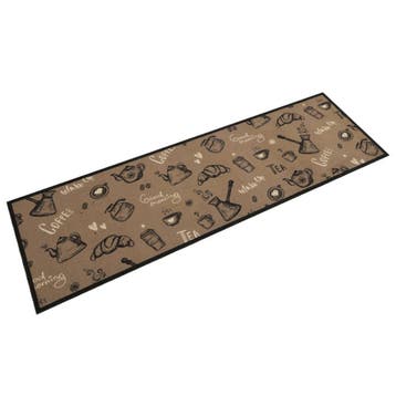 vidaXL Keukenmat wasbaar ochtendprint 45x150 cm fluweel, Verzenden