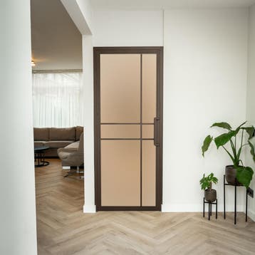 Stalen Binnendeur - Brons - 6 Vlaks - Mat glas - Luxe design, Bricolage & Construction, Fenêtres & Moustiquaires, Binnendeur