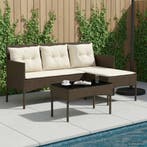 vidaXL Tuinbank Set met kussen 2 pcs poly rattan, Verzenden