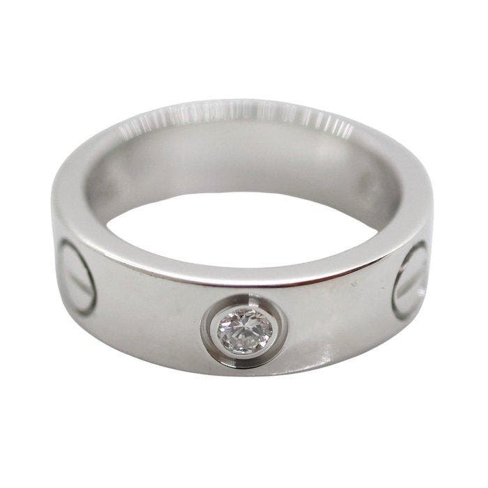 Cartier - Ring - Love - 18 karaat Witgoud - 3 Diamanten, Handtassen en Accessoires, Ringen