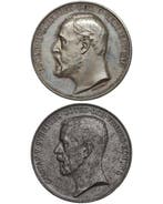 Suède. 2x Medals: Oscar II Silver Horse Breeding Medal