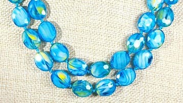 Blauw Murano-kristal - Symbool van geloof - Lang - ZEER