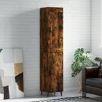 vidaXL Hoge kast 34,5x34x180 cm bewerkt hout gerookt, Verzenden, Nieuw