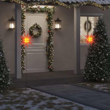 vidaXL Kerstlampen met grondpin en LEDs 3 st 57 cm rood, Diversen, Verzenden, Nieuw