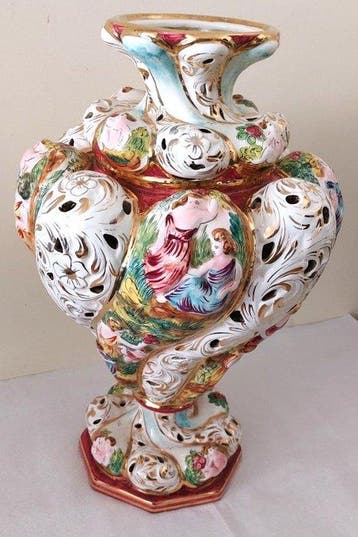 Capodimonte - Vaas - Porselein - Groot, Antiquités & Art