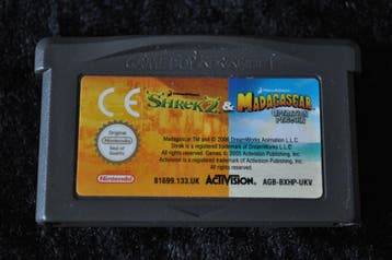 Dreamworks Shrek 2 & Madagascar Operation Penguin 2 in 1 GBA, Consoles de jeu & Jeux vidéo, Jeux | Nintendo Game Boy, Verzenden