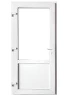 PVC Deur 2/3 glas Basic Plus b98xh215 cm wit R, Ophalen of Verzenden, Buitendeur