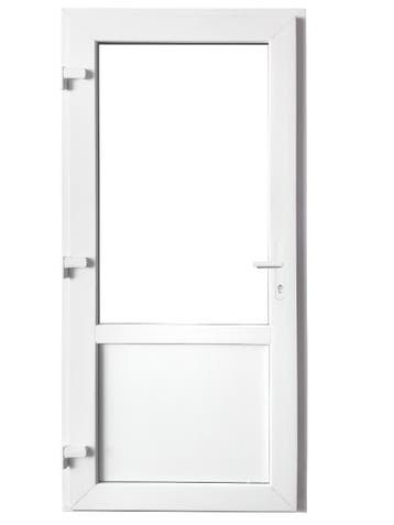 PVC Deur 2/3 glas Basic Plus b98xh215 cm wit R, Ophalen of Verzenden, Buitendeur