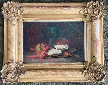 Hubert Bellis - (1831-1902) - Stilleven met oesters en