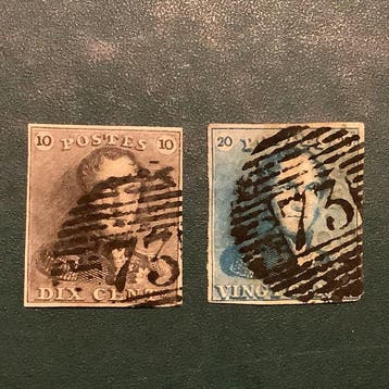 België 1849 - Eerste emissie goede marges en P73 stempel van, Postzegels en Munten, Gestempeld