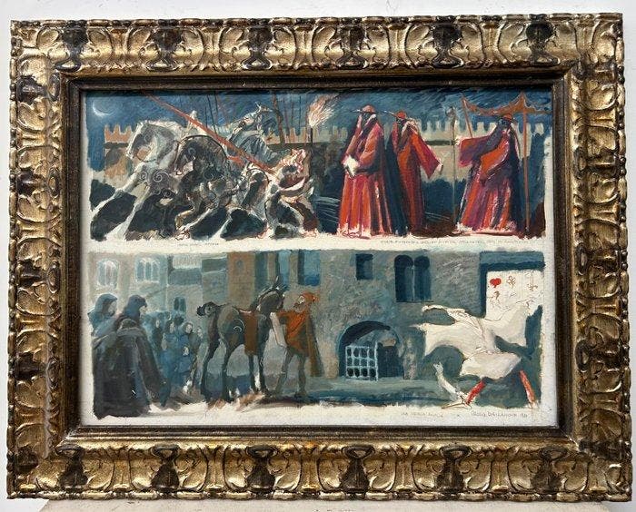Paolo Dalla Noce (XX) - Una storia antica, Antiquités & Art, Art | Peinture | Classique