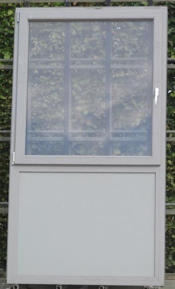 pvc raam , chassis , venster 121 x 218 signaalgrijs, Bricolage & Construction, Châssis & Portes coulissantes, Ophalen of Verzenden