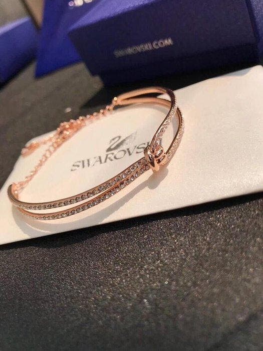Swarovski - Beeldje - Swarovski Crystal Rose Gold Bracelet -, Antiek en Kunst, Curiosa en Brocante