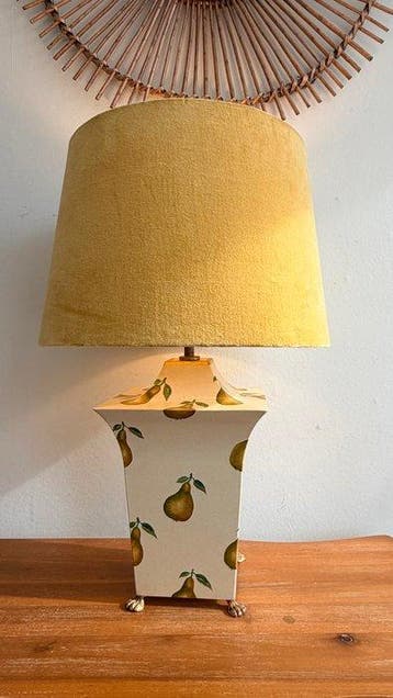Tafellamp - Vintage handgeschilderde tole-stijl tafellamp