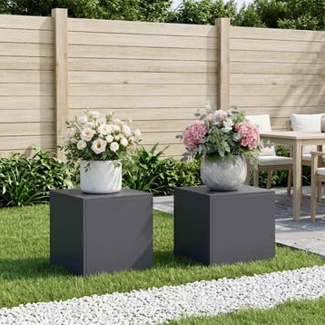 vidaXL Plantenstand 2 pcs Antraciet 40 x 40 x 40 cm, Verzenden