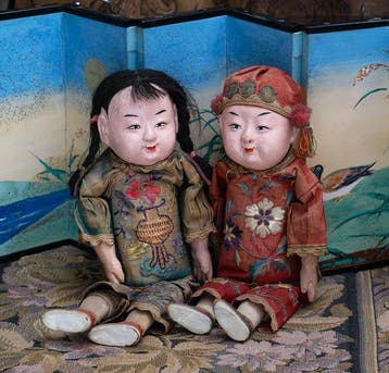 Unknown Manufacturer - Poupée - Pair, Antique Chinese Paper