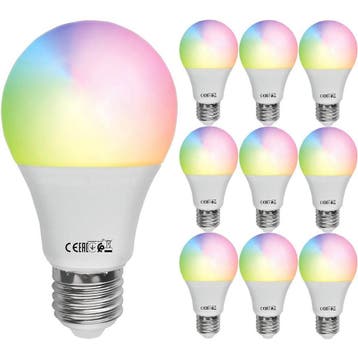 10x LED Lamp E27 Kozolux Smart LED 9W RGB+CCT Dimbaar, Verzenden, Nieuw
