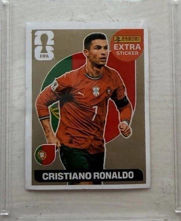 Panini GOLD, Cristiano Ronaldo - 1 Sticker - Excellent (EX)