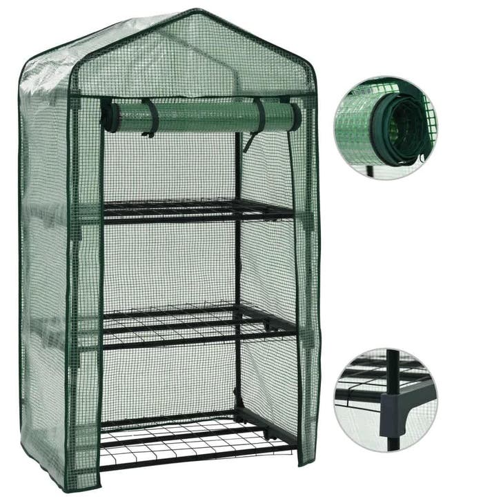 vidaXL Minikas 3-laags 69x49x125 cm, Jardin & Terrasse, Serres, Envoi