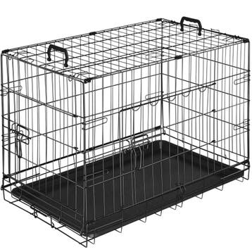 tectake Hondenkooi-roosterbox Luna, opvouwbaar, met 2 deuren, Dieren en Toebehoren, Hondenhokken, Verzenden, Nieuw