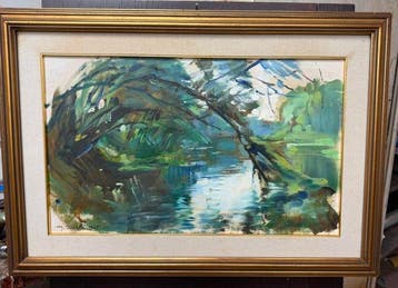 Mario Acerbi (1887-1982) - Paesaggio con corso dacqua