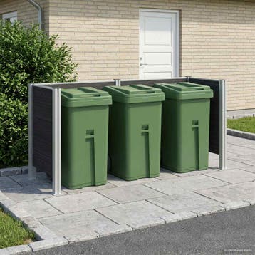 vidaXL Afvalbak Schutting Grijs 237 x 85 x 115 cm Aluminium, Verzenden