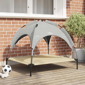 vidaXL Hondenbed 90 x 81 x 80,5 cm Staal Zilvergrijs, Dieren en Toebehoren, Verzenden, Nieuw