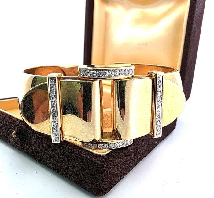 Armband - 18 karaat Geel goud Diamant (Natuurlijk), Bijoux, Sacs & Beauté, Bracelets