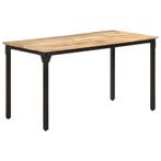 vidaXL Eettafel 140x70x76 cm ruw mangohout, Verzenden, Nieuw