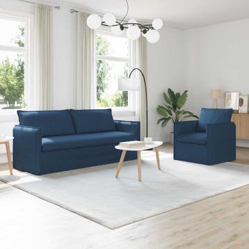 vidaXL bank / zetelstel 2 st Blauw Stof, Verzenden