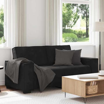 vidaXL Tweezitsbank / zetel 180x78x84 cm fluweel zwart, Huis en Inrichting, Zetels | Zetels, Verzenden, Nieuw