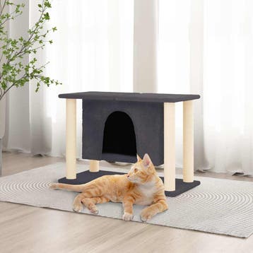vidaXL Kattenmeubel met sisal krabpalen 50 cm donkergrijs, Dieren en Toebehoren, Verzenden, Nieuw