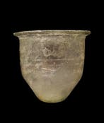 Galloromaans - glazen beker versierd met cirkelvormige