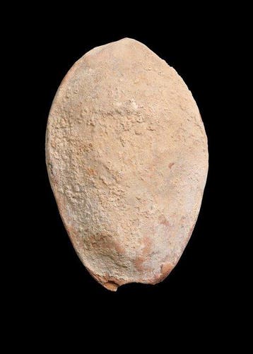 Byzantijns Terracotta Slipper-olielamp met geometrisch, Antiek en Kunst