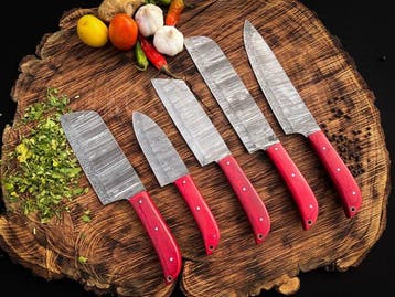 Keukenmes - Kitchen knife set - FK80 - Staal, Hout,