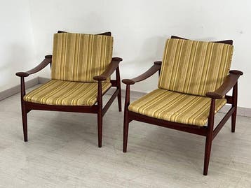 France & Daverkosen - Finn JUHL (1912-1989) - Fauteuil (2) -, Antiquités & Art
