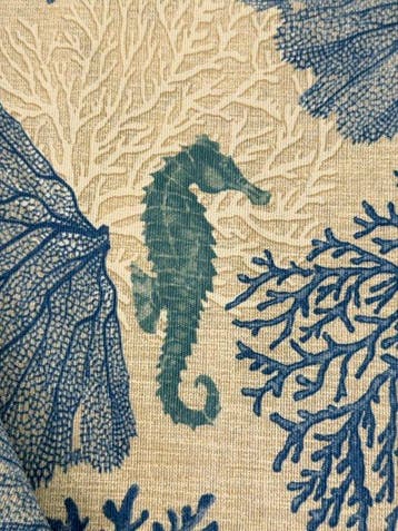 tissu marin méditerranéen élégant avec motif hippocampes et, Antiek en Kunst