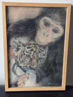 C.J.Mension (1882-1950) - Aap geeft fles, Antiek en Kunst