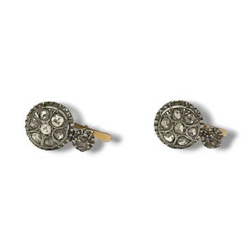 Oorbellen - 18 karaat Geel goud, Platina - 0.96ct. tw., Nieuw