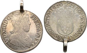 1/2 Ecu Narbonne 1650 Q Frankreich: Ludwig Xiv, 1643-1715:, Verzenden