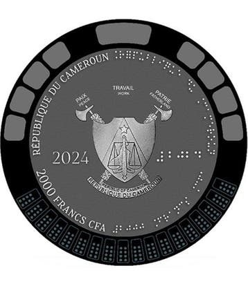 Cameroun. 2000 Francs 2024 LOUIS BRAILLE 2 Oz mit CoA und