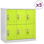 vidaXL Lockerkasten 5 st 90x45x92,5 cm staal lichtgrijs en, Verzenden, Nieuw