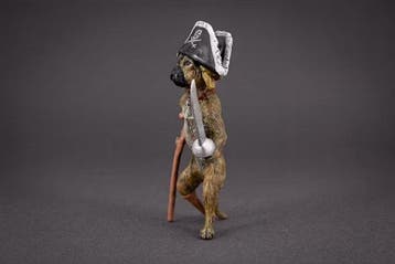 Beeld, Hond Piraat - 9.7 cm - Brons