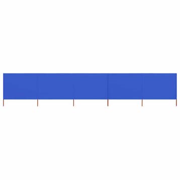 vidaXL Windscherm 5-panelen 600x120 cm stof azuurblauw, Verzenden, Nieuw