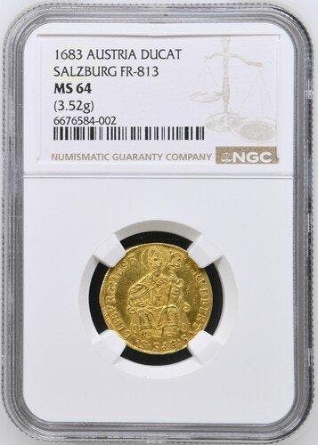 Oostenrijk. Ducat Salzburg 1683 (NGC MS64 - Top Pop)