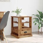 vidaXL Nachtkastje met lade Oudhout 50 x 50 x 60 cm Bewerkt, Huis en Inrichting, Tafels | Bijzettafels, Verzenden, Nieuw